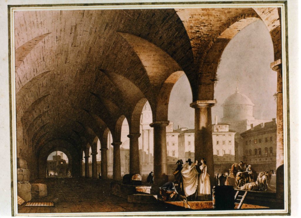 01.06 - GIUSEPPE BERTOLUZZI, Portico dei Mercanti a Parma 1829 ca.- Parma, Collezione privata