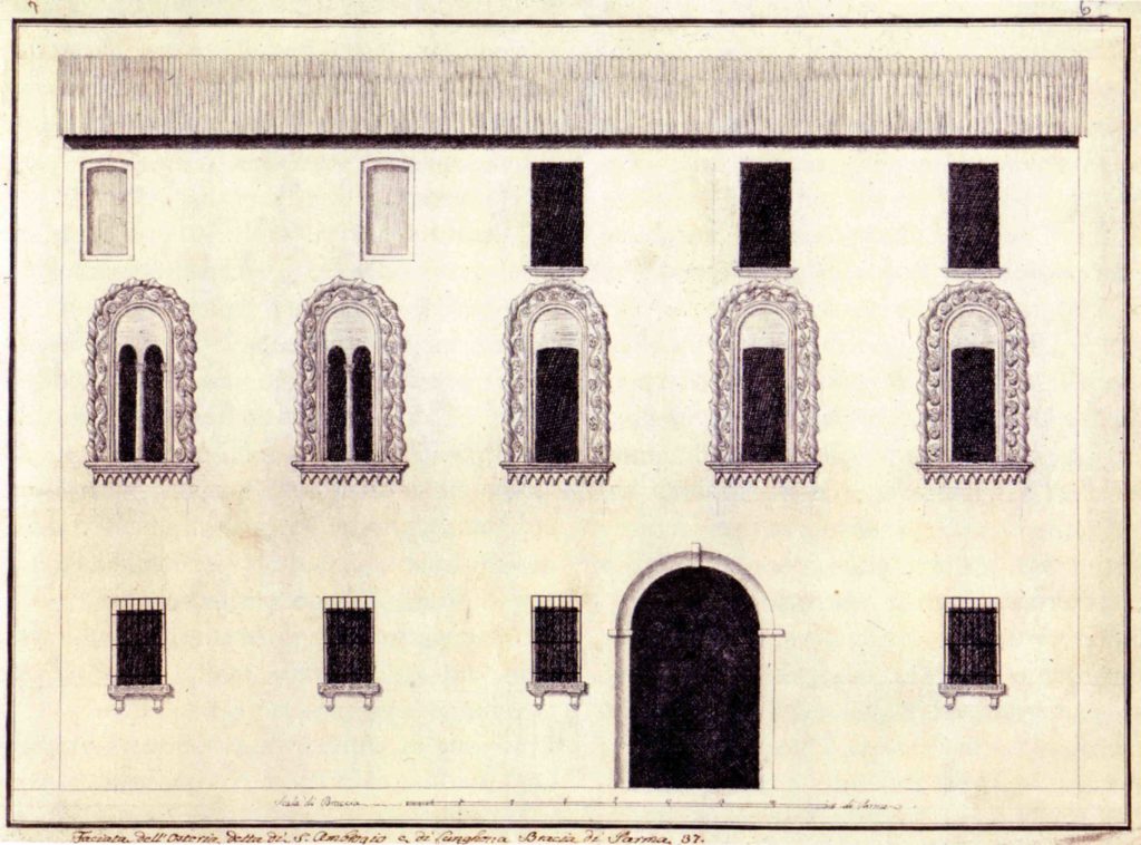03.06 - ALESSANDRO SANSEVERINI, Facciata dell'antica osteria di S. Ambrogio - Parma, Archivio di Stato