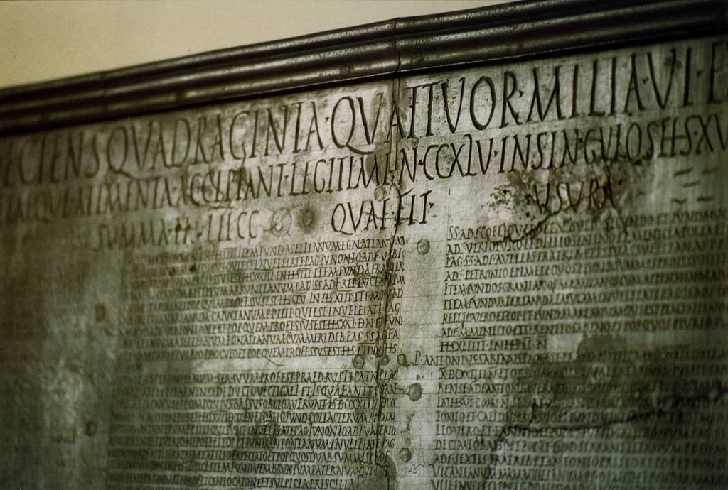 13.03 - Tabula alimentaria Traianea - Parma, Museo Archeologico Nazionale